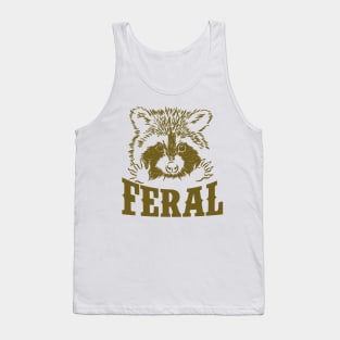 Feral raccoon shirt, funny raccoon meme, Vintage Cartoon T Shirt, Aesthetic Tee, Unisex Tank Top